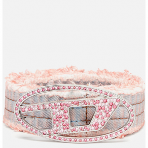 Diesel B-1DR Strass Gliiter-Embellished Denim Belt - 80