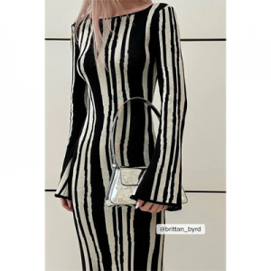 不规则条纹连衣裙