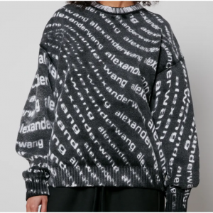 Alexander Wang Logo Wave Brushed Cotton Jumper