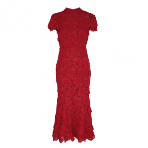 SELF-PORTRAIT Floral lace midi dress