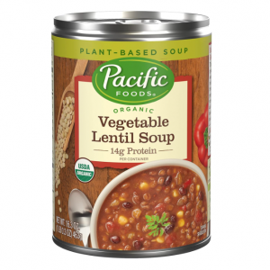 Pacific Foods Organic Vegetable Lentil Soup, Vegan Soup, 16.3 oz Can @ Amazon