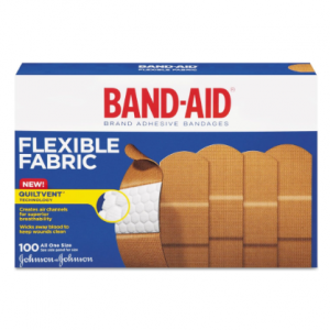 Band-Aid Brand Flexible Fabric Adhesive Bandages for Wound Care and First Aid, 100 Count @ Amazon