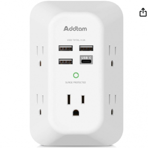 50% off USB Wall Charger Surge Protector 5 Outlet Extender with 4 USB Charging Ports @Amazon