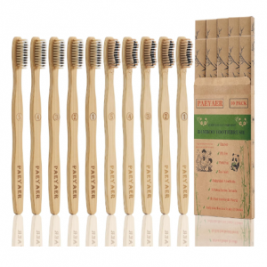 paeyaer 10 Count Bamboo Toothbrushes (Toothbrush Soft+Toothbrush Medium) @ Amazon