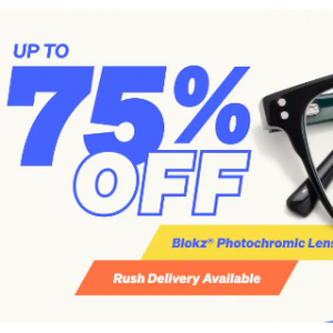 Limited Time! Up to 75% Off Select Blokz® Photochromic Lenses @ Zenni Optical