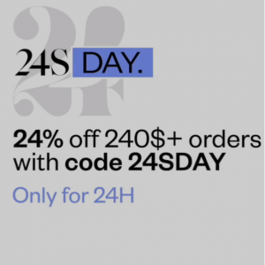 24S 24-hr Offer - 24% Off Full Price on Orders $240+ (Max Mara, Chloe, Burberry, Coach & More)