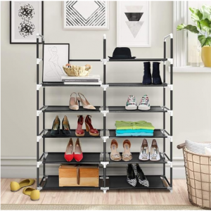 Awenia Shoe Rack 6 Tier, Durable and Stable Metal Shoe Organizer 30 Pairs @ Amazon
