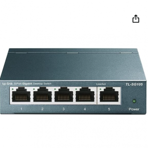 Amazon - TP-Link TL-SG105千兆以太网(1000 兆比特/秒) 5 端口企业网络交换机，8折