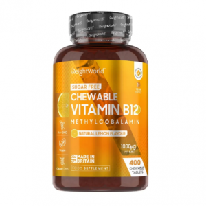 Vitamin B12 Chewable Tablets 1000mcg 400 Chewable Tablets | Natural Lemon Flavour @ WeightWorld UK