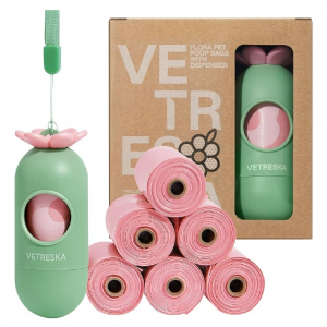 VETRESKA 生物可降解便便袋105個 配送小花花便便袋分配器 @ Amazon