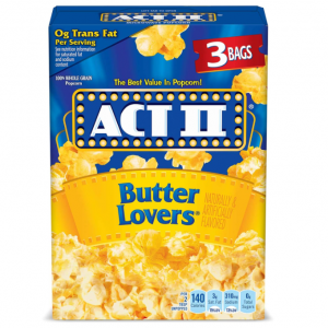 ACT II Butter Lovers Microwave Popcorn, 3-Count 2.75-oz. Bags @ Amazon
