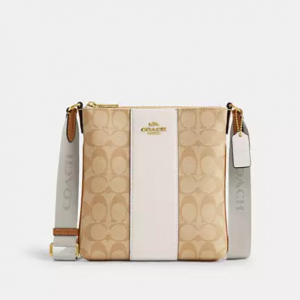70% Off Coach Mini Rowan File Bag In Signature Canvas With Stripe @ Coach Outlet
