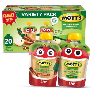 Mott's No Sugar Added Applesauce Variety Pack, 3.2 Oz Clear Pouches, 20 Pack @ Amazon
