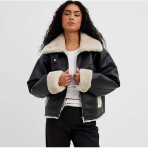 NA-KD Classic Bonded 皮革夹克