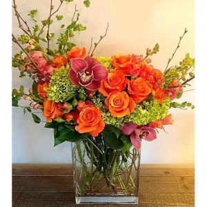 橙色花朵组合花束,Standard