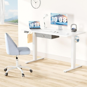 DUMOS 55 Inch Electric Standing Desk, Ergonomic Sit Stand up Desk with Drawers @ Amazon