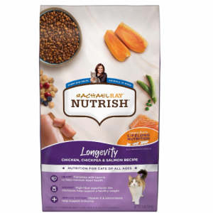 Rachael Ray Nutrish Longevity Premium Natural Dry Cat Food, Chicken with Chickpeas & Salmon Recipe