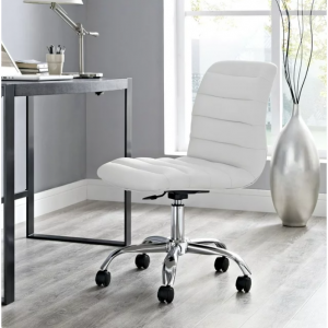 Modway Ripple Armless Mid Back Vinyl Office Chair in White @ Walmart
