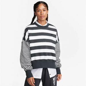 Nike Sportswear Phoenix Fleece Women's Over-Oversized Striped Crew-Neck Sweatshirt