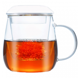 FORVINO Premium Glass Tea Cup with Infuser and Lid - 13.5oz/400ml Borosilicate Mug @ Amazon