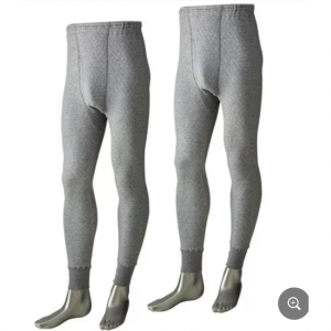 肌側綿100%あったか男の中わたキルトフルロンパン(前開き)(2枚組)