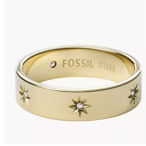 Fossil Sadie Shine Bright Gold-Tone Stainless 戒指