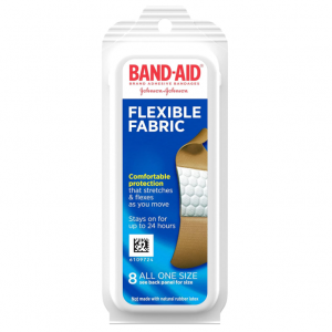 Band-Aid Brand Flexible Fabric Adhesive Bandages, All One Size, 8 ct @ Amazon