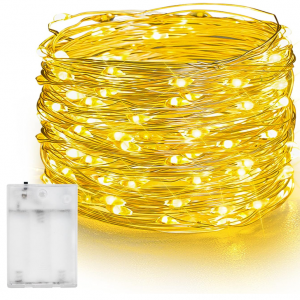 Dazzle Bright Fairy Lights Battery Operated, 20 FT 60 LED Silver Wire Waterproof Battery Operated 