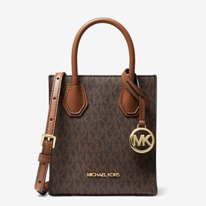 80% Off MICHAEL KORS OUTLET Mercer Extra-Small Logo and Leather Crossbody Bag