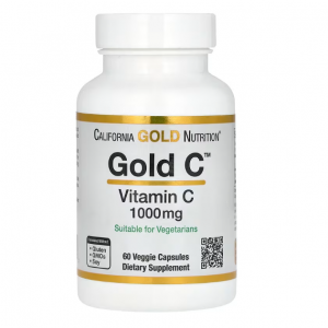 California Gold Nutrition, Gold C,USP 级维生素 C,1,000 毫克,60 粒素食胶囊