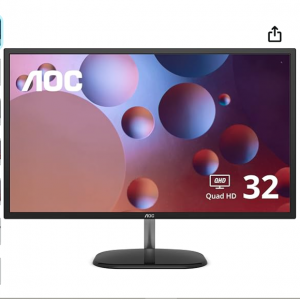 Amazon.com - AOC Q32V3S 31.5英寸显示器 2K IPS显示屏，9折