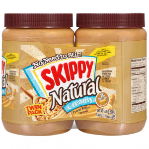 SKIPPY Natural Creamy Peanut Butter Spread Twin Pack 2-Pack, 5 LB @ Amazon