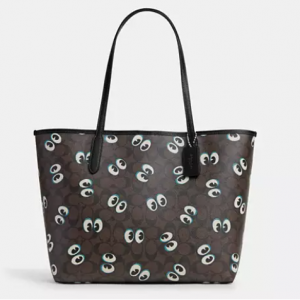 70% Off Coach City Tote In Signature Canvas With Halloween Eyes @ Coach Outlet