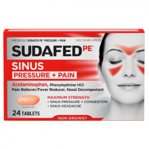 Sudafed PE Sinus Congestion Maximum Strength Non-Drowsy Decongestant Tablets, 24 ct @ Amazon