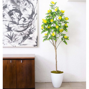 6英尺人造花柑橘树,带真触叶子