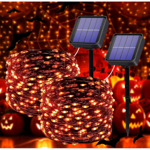 Lezonic Solar Halloween Lights Outdoor,2 Pack Total 240LED Solar Lights Outdoor Waterproof @Amazon