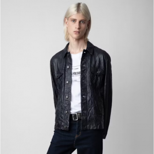 50% Off Base Crinkled Leather Jacket @ Zadig&Voltaire