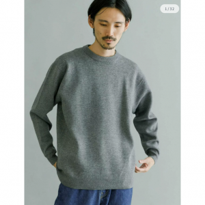 ウォッシャブルクルーネックニット