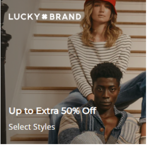 Lucky Brand Up to Extra 50% off Select Styles @ Shop Premium Outlet
