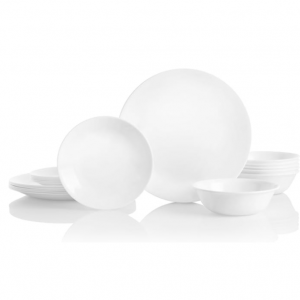 Corelle 康宁餐具雪白色18件套 3层防碎设计 @ Amazon
