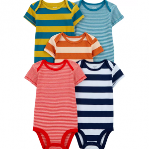 婴儿短袖连体衣5件装