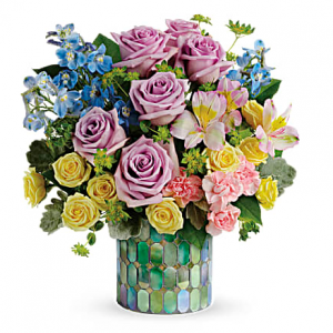 Teleflora 彩色玻璃花束，Premium