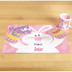 复活节快乐粉色餐垫