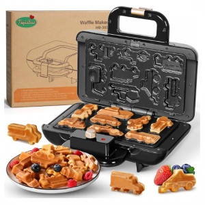 Fajiabao Mini Waffle Maker for Kids- Car and Truck Waffle Maker with Removable Plates @ Amazon
