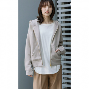 ダブルフェイスニットリブジップパーカー