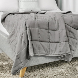 Tranquility Antimicrobial Quilted Weighted Blanket, Gray, 12LB @ Walmart