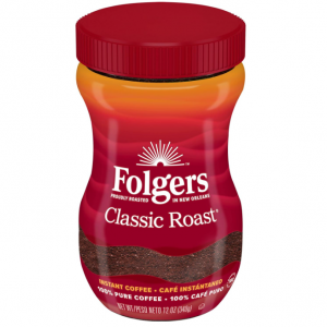 Folgers Classic Roast Instant Coffee, 12 Ounces (Pack of 6) @ Amazon