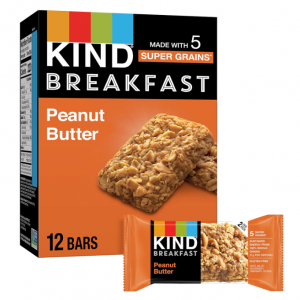 KIND Breakfast, Healthy Snack Bar, Peanut Butter, 1.76 OZ Packs (6 Count) @ Amazon