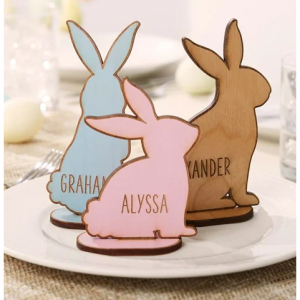 个性化木制复活节兔子