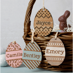 个性化木制复活节篮子标签